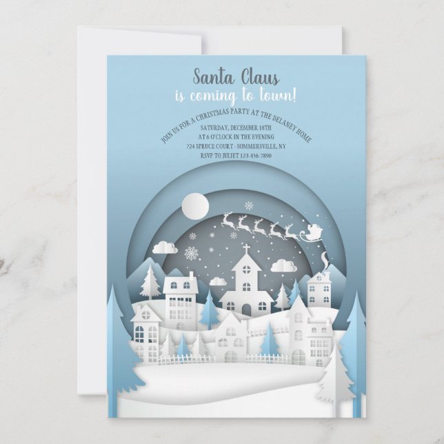 Jul Village Party-inbjudan Inbjudningar (Framsida)