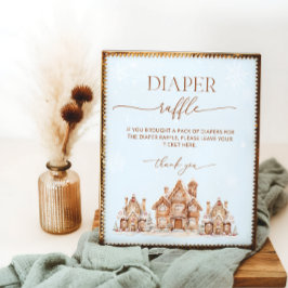 Jul Village Winter Baby Shower Raffle Poster