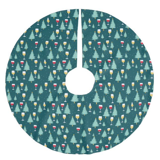 Jul Vin Älskare Julgransmatta Borstad Polyester (Framsidan)