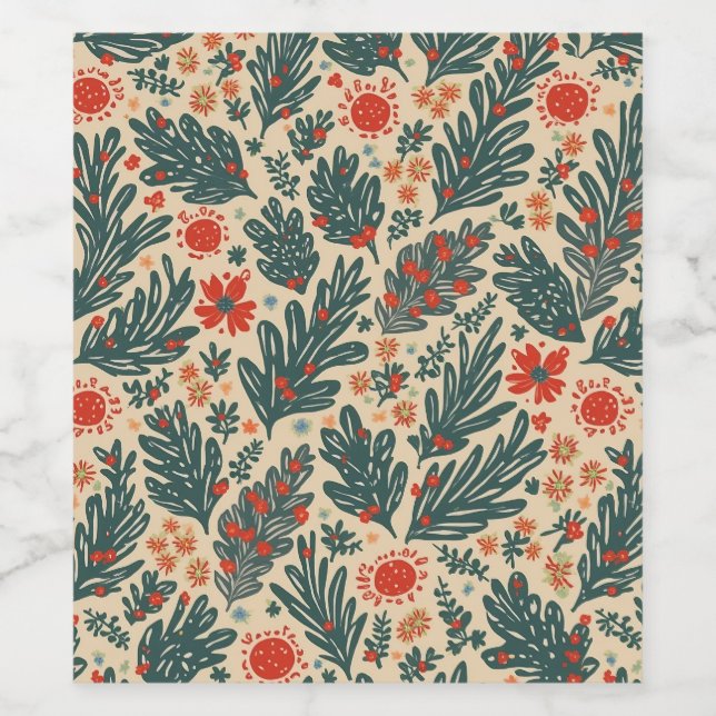 Jul vin-etikett vinflaska etikett (Singel etikett)