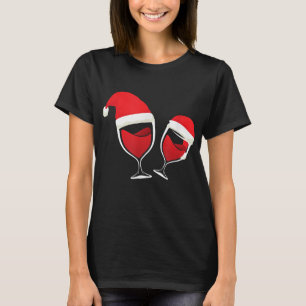 Jul Vin Glass av Red Vin Santa Hat T Shirt