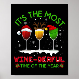 Jul Vin Julafton Alcohol Pajama Pj Toppar för Wom Poster