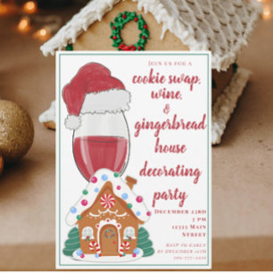 Jul Vin Mammor Cooki e Swap Gingerbröd House Inbjudningar