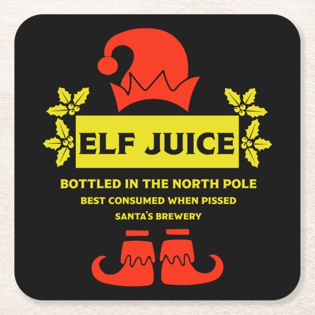 Jul-Vin och mousserande Vin-etiketter Underlägg Papper Kvadrat (Framsidan)