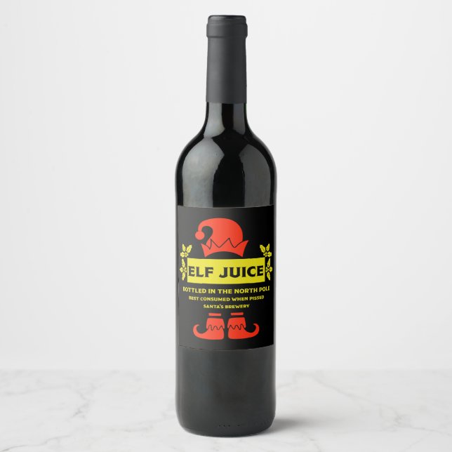 Jul-Vin och mousserande Vin-etiketter Vinflaska Etikett (Framsida)