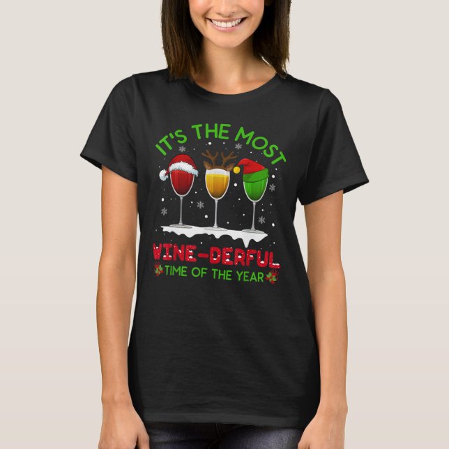 Jul Vin Shirt Julafton Alcohol Pajama T Shirt (Framsida)