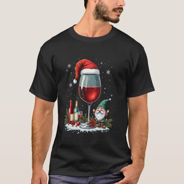 Jul vinglas design t shirt (Framsida)