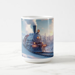 Jul Vintage Ånglok Snö frusen Skogland Kaffemugg