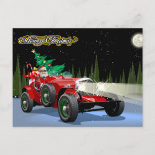 Jul vintage bil helg vykort