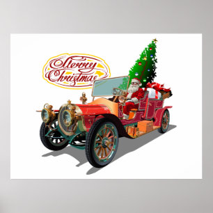 Jul vintage bil poster