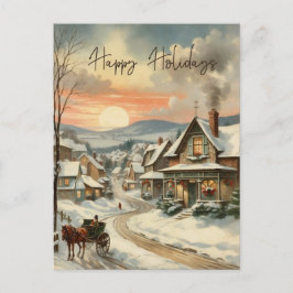 Jul Vintage By Happy Holidays Julkort  Helg Vykort