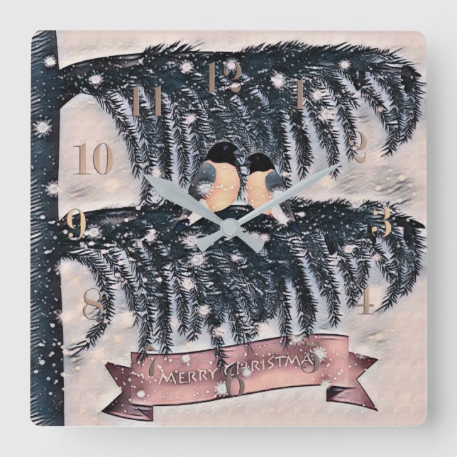 Jul, Vintage Fyrkantig Klocka (Framsida)