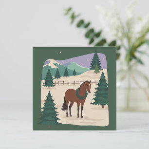 Jul Vintage Häst 90-Tal Retro Julgran Julkort