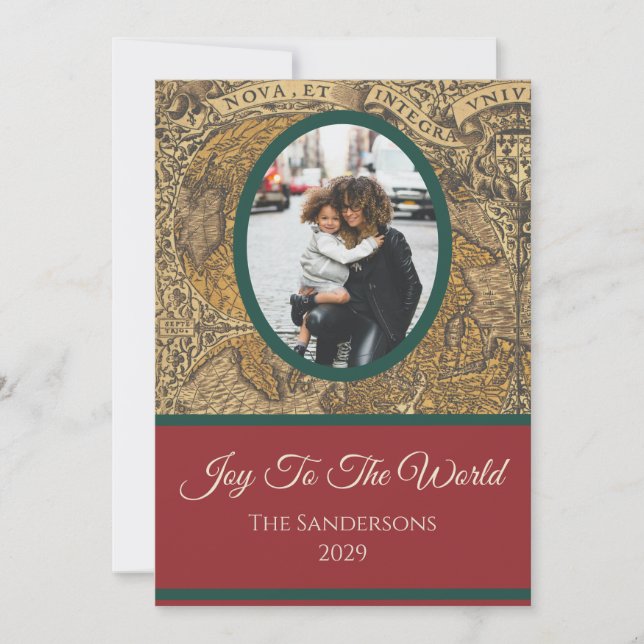 Jul Vintage Karta Joy till World Photo (Framsida)