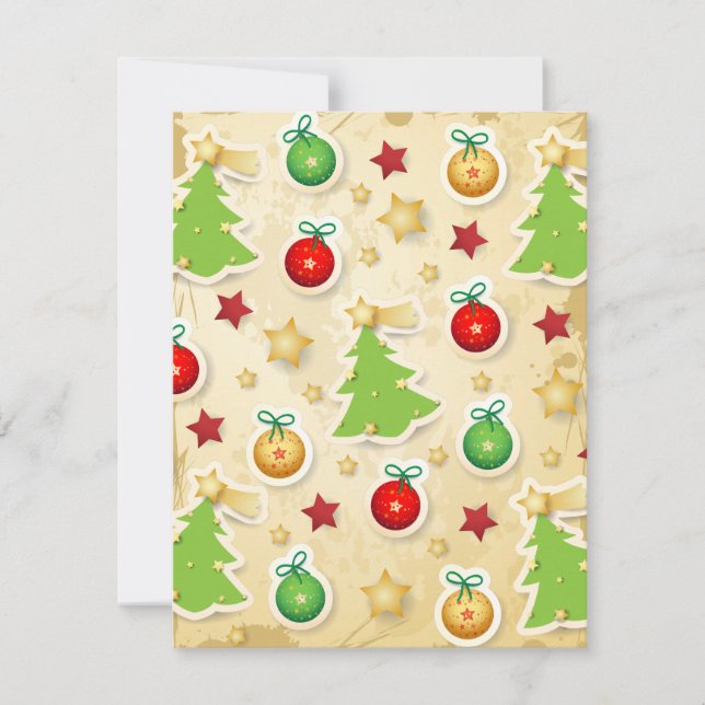 Jul Vintage Mönster Julkort (Framsida)