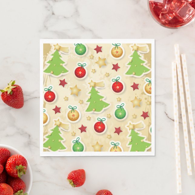 Jul Vintage Mönster Pappersservett (Insitu)