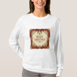 Jul Vintage Ornamenterad Guld Ram T Shirt