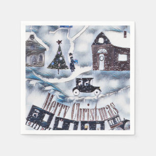 Jul , Vintage Papper Platt Pappersservett