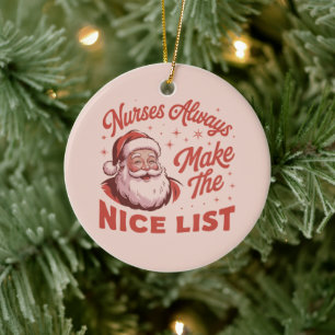 Jul Vintage Tomte Sjuksköterskor Gör Den Snälla Li Julgransprydnad Keramik