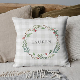 Jul Vinter Berries Kundens namn Kudde