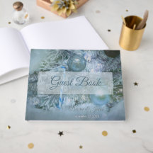 Jul Vinter Bröllopsprydnader Blå Teal Träd