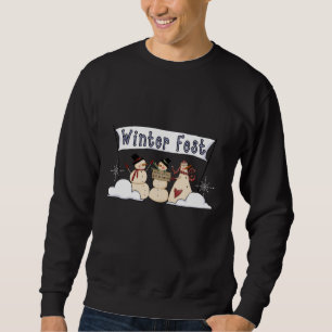 Jul Vinter Fest Snömannen T-Shirt Sweatshirt