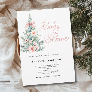 Jul Vinter Flick Baby Shower Inbjudningar