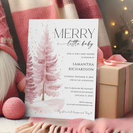 Jul Vinter Flicka Glad Liten Baby Shower Inbjudningar
