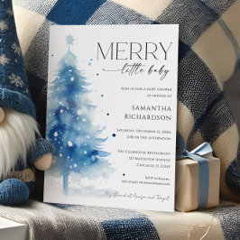 Jul Vinter Glad Liten Baby Pojke Shower Inbjudningar