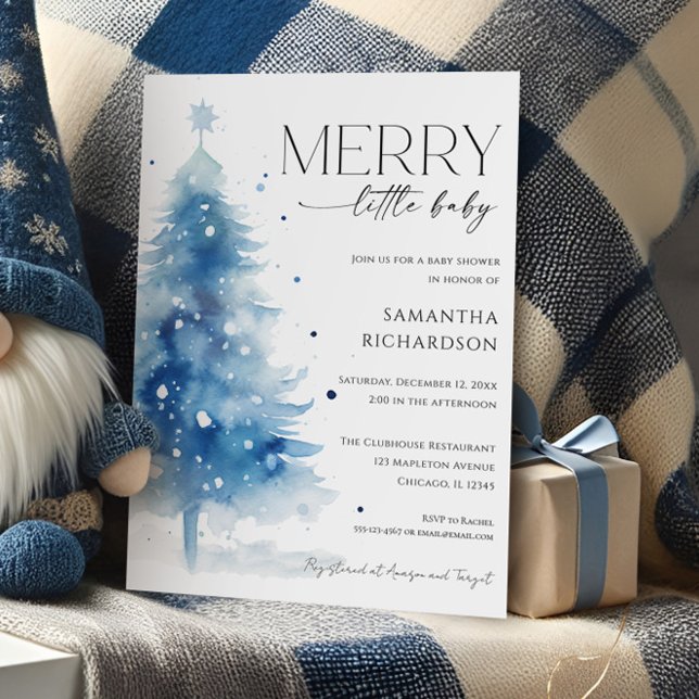 Jul Vinter Glad Liten Baby Pojke Shower Inbjudningar (Skapare uppladdad)