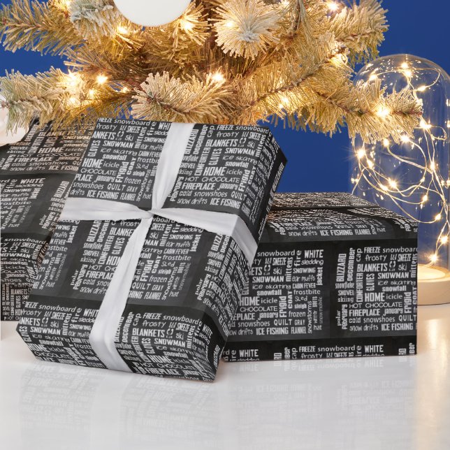 Jul Vinter Ord Moln  Presentpapper (Helgdagar)