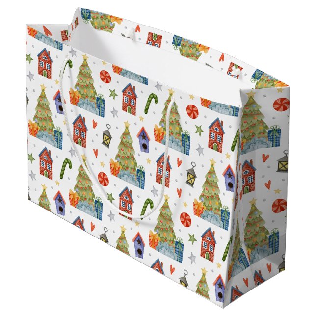 Jul Vinter Present Hus Godis Pinne (Baksidan Vinklad)