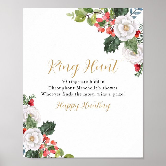 Jul Vinter Ring Jakt Bröllopsfest Spel Poster (Framsidan)