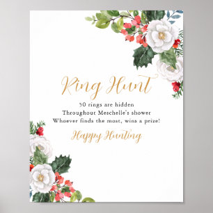 Jul Vinter Ringjakt Bröllopsduschspel Poster