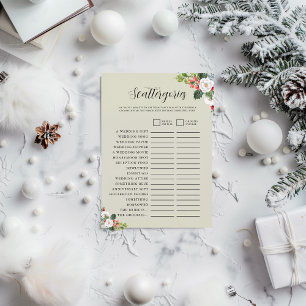 Jul Vinter Scattergories Bröllopsduschspel Inbjudningar