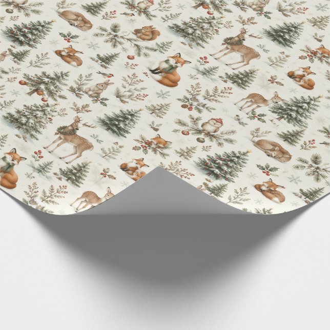 Jul Vinter Skogs Julfirande Presentpapper (Hörn)