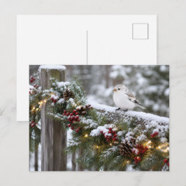 Jul Vinter Snösparv Vykort