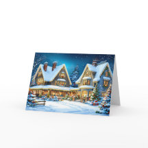 Jul Vinter Vid Stugan Snöig Stugscen