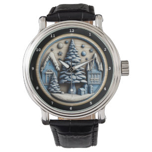 Jul vintrig by konstnärlig scen armbandsur