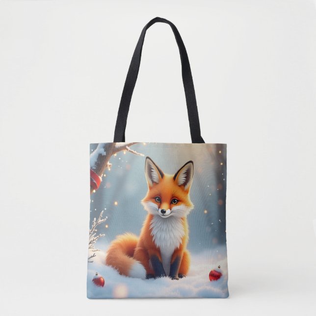Jul vintrig räv Totebag Tygkasse (Framsida)