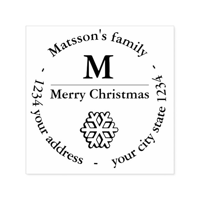 Jul vintriga snöflingor monogram självfärgande stämpel (Design)