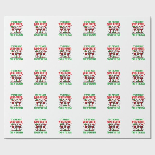 Jul Vinvärdig Rödvin Design Presentpapper (Platt)