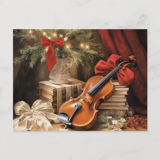 Jul Violinmusik Helg Vykort (Framsida)