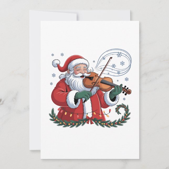 Jul Violinspelare Violinist Julmusik Xmas Inbjudningar (Framsida)
