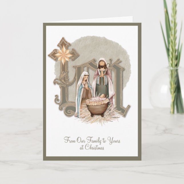 Jul Virgin Mary Baby Jesus Religiösa Card Kort (Framsida)