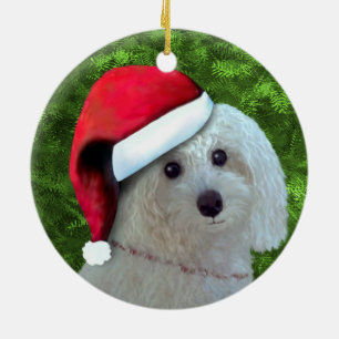 Jul Vita Pudel Hund Julgransprydnad Keramik