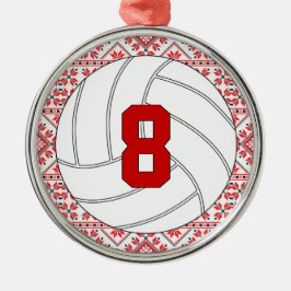 Jul Volleyball Player Jersey Number Anpassningsbar Julgransprydnad Metall