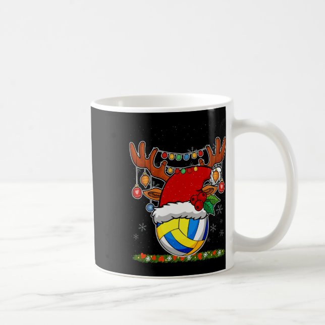 Jul Volleyball Reindeer&amp; Santa Hat Julafton Kaffemugg (Höger)