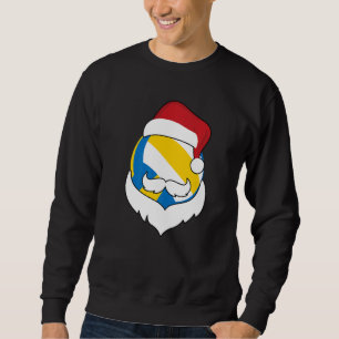 Jul Volleyball Santa Hat Beard Julafton Sport Bo Lång Ärmad Tröja