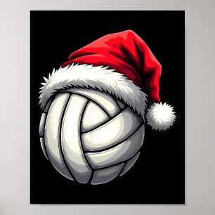 jul Volleyball Santa Hat Poster